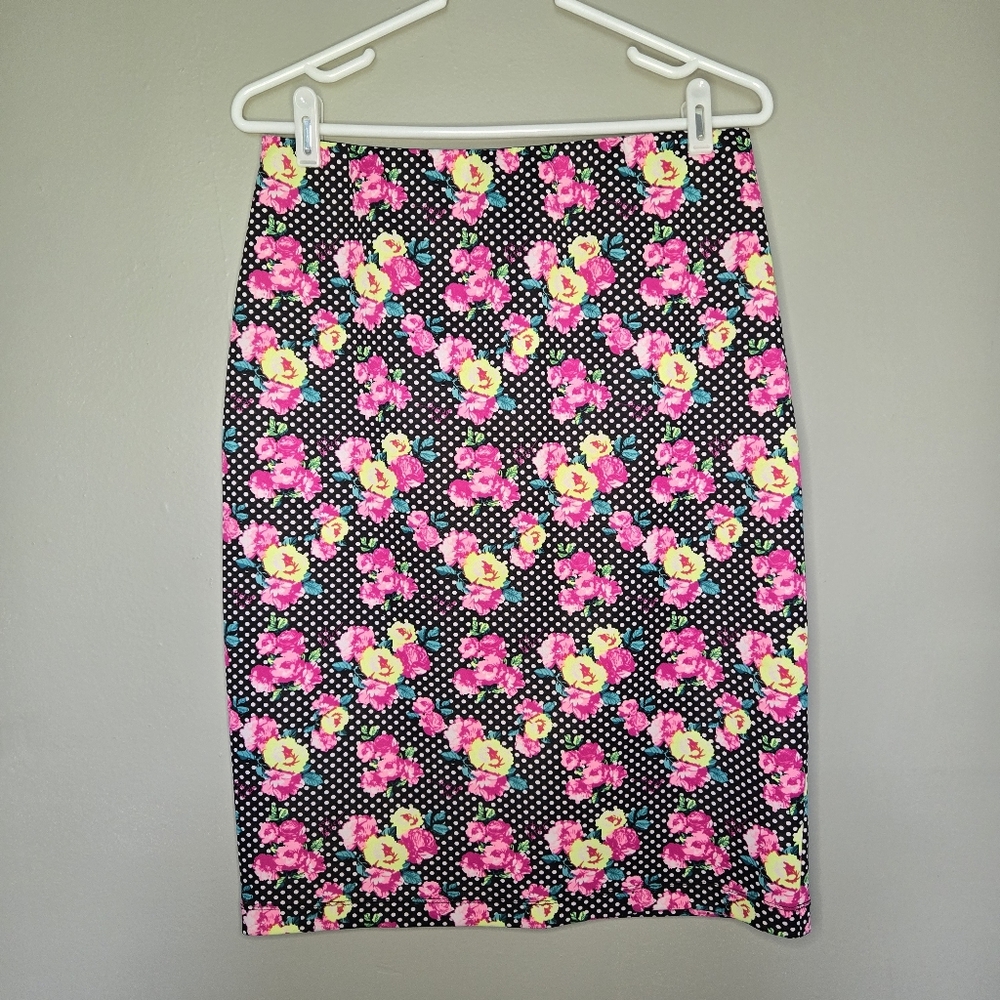 Betsey Johnson Pokeadot and Floral Pencil Skirt
